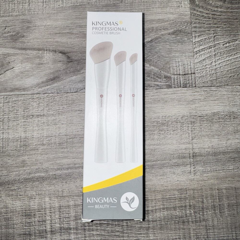 KINGMAS 3-Piece Professional Makeup Brush Set 170W 270W 370W Synthetic New